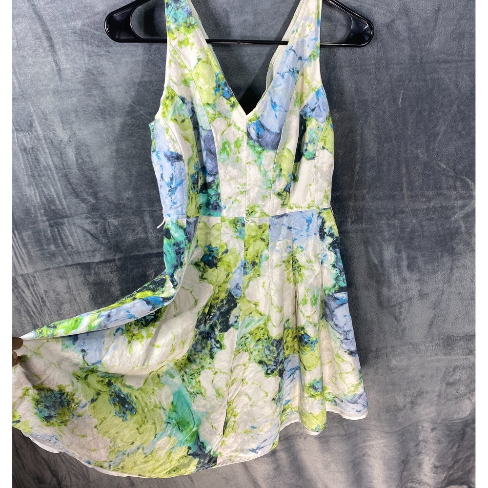 Jessica‎ Howard Women's Fit Flare Maxi Dress Linen Blend Size 6P Petites Floral